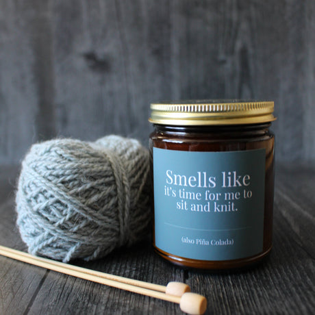 Coconut and soy wax candles for knitters by NNK Press