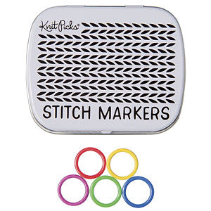 Large Round Metal Stitch Markers kit (30) by Knit Picks