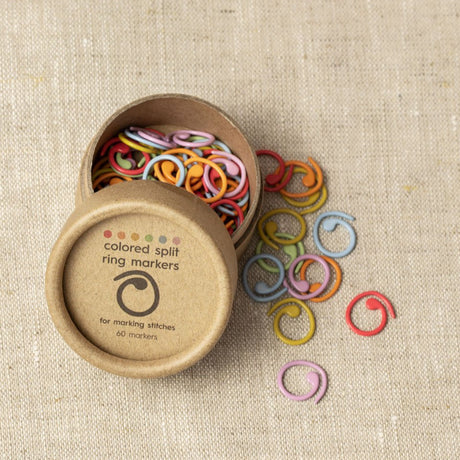 Marqueurs de maille rond coloré 60 avec ouverture de CocoKnits