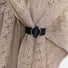 Attache style ceinture noire anneau argent