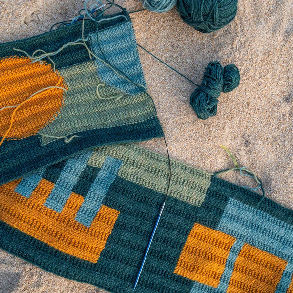 Kit de tricot - Foulard Rust & Rhythm par Anna Husemann