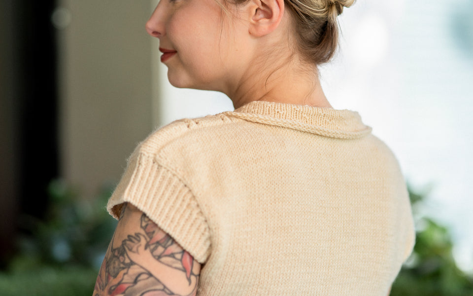 Kit de tricot - Chandail Teatime vest par Tricot Meringue