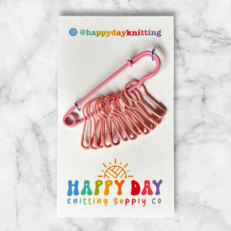 Stitch holder with 12 bulb markers for knitting by Happy Day Knitting