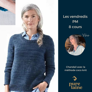 Knitting lessons - Sweater with the CocoKnits method with Véronique