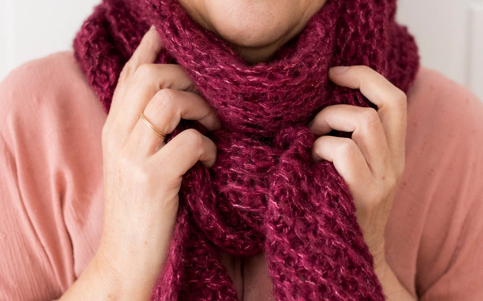 Kit de tricot - Châle Double-Doux en Nueva par Céline Desjardins