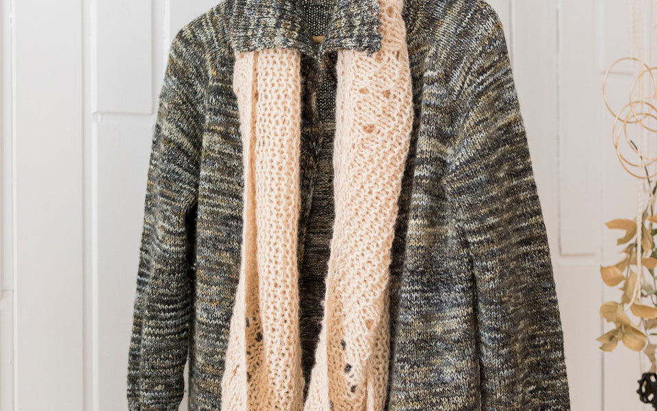 Kit de tricot - Châle Double-Doux en Nueva par Céline Desjardins