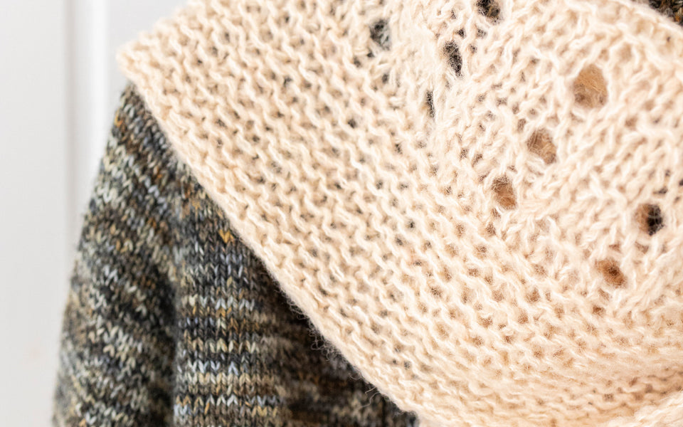Kit de tricot - Châle Double-Doux en Nueva par Céline Desjardins