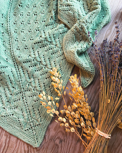 Kit de tricot - Châle Greenlace Shawl par Gabrielle Vézina