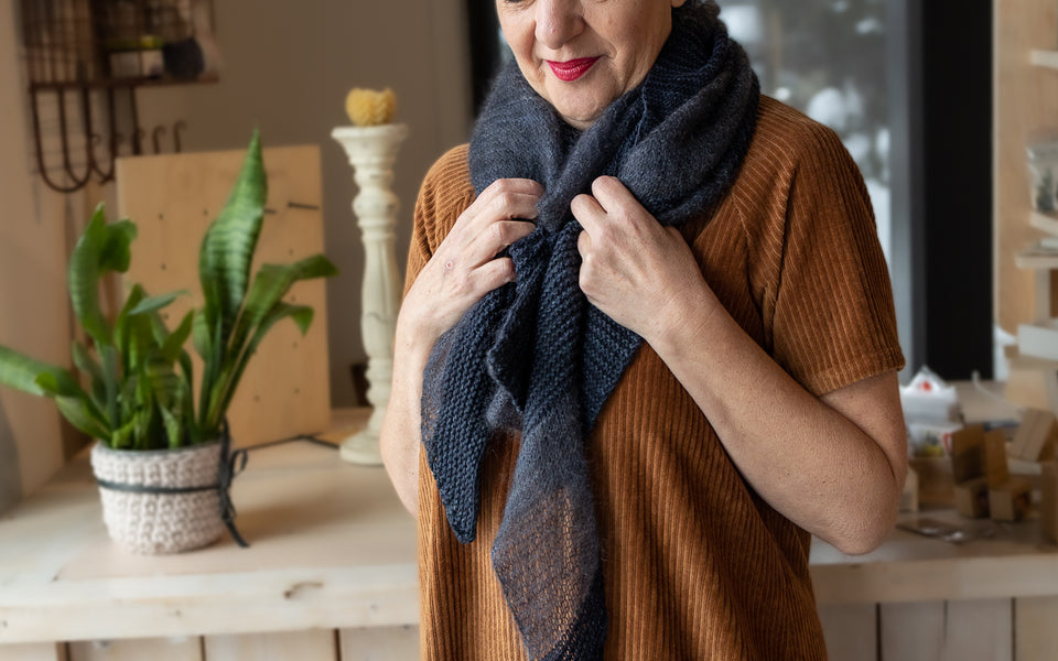 Kit de Tricot - Châle Marguarita de Fibre Carpe Diem