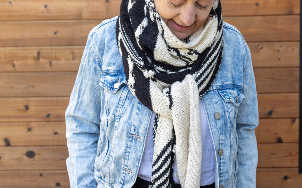 Kit de tricot - Keep me shawl par Lucie Paquet