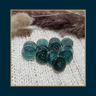 Green-Black resin buttons by Zone Créations MAD