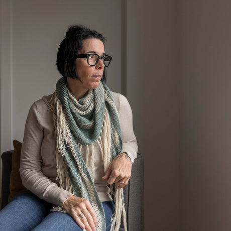 Kit de Tricot - Châle Bohemian Variation en Linum par Lucie Paquet