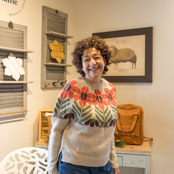 Kit de tricot - Chandail Harvest Flower par Jessie Maed Designs