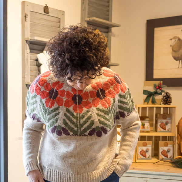 Kit de tricot - Chandail Harvest Flower par Jessie Maed Designs