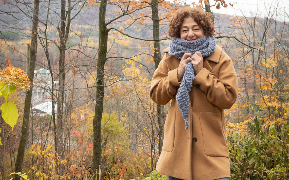 Kit de tricot - Foulard Warm + Fuzzy Kerchief par Purl Soho