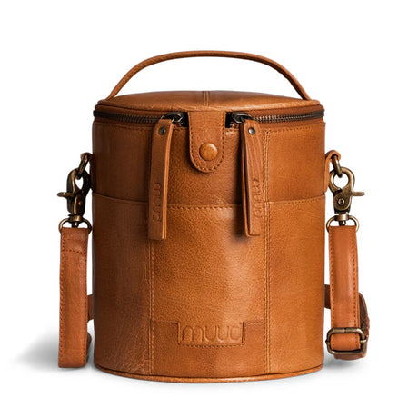 Saturn, Leather Bag Saturn for Knitting Projects by muud 