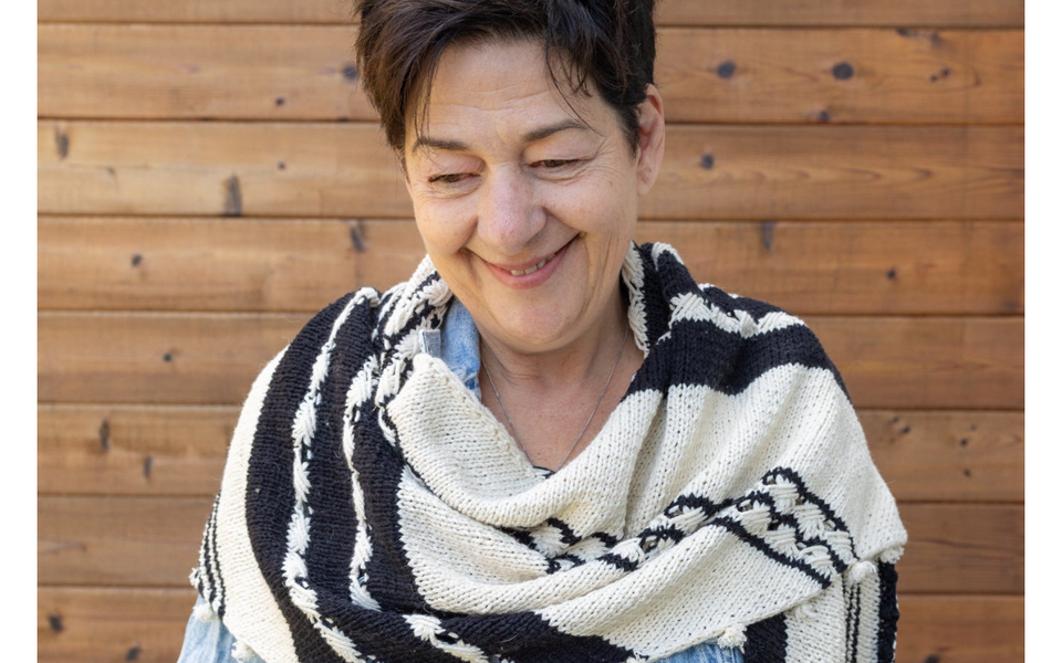 Kit de tricot - Keep me shawl par Lucie Paquet
