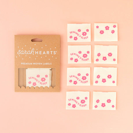 Étiquettes en coton biologique ''Sewing-Sleep'' par Sarah Hearts