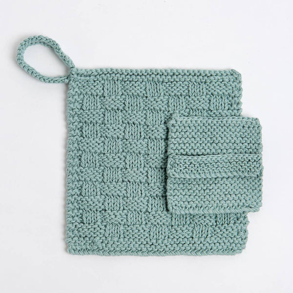 Kit de tricot débutant pour gant de toilette et tampon exfoliant