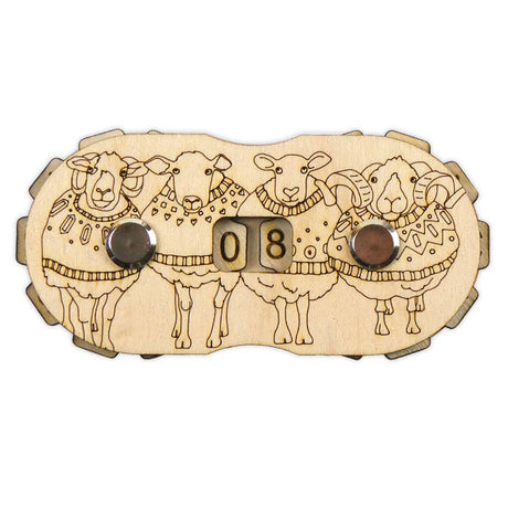 Compteur de rangs en bois Moutons en pulls par Emma Ball