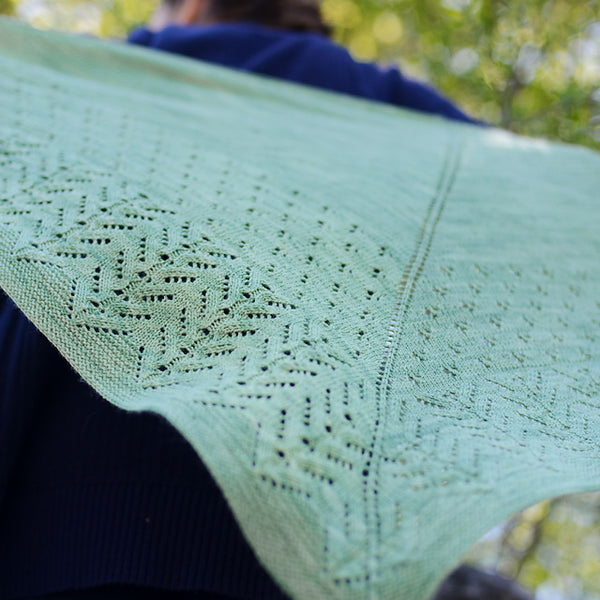 Kit de tricot - Châle Greenlace Shawl par Gabrielle Vézina
