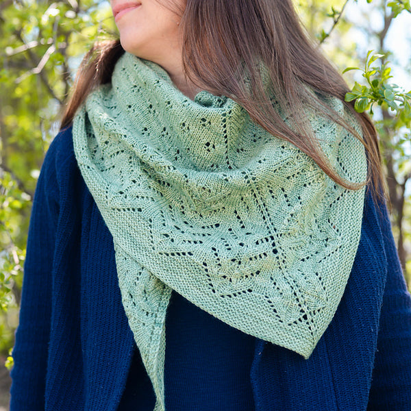 Kit de tricot - Châle Greenlace Shawl par Gabrielle Vézina