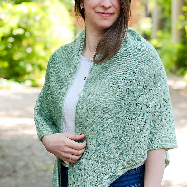Kit de tricot - Châle Greenlace Shawl par Gabrielle Vézina