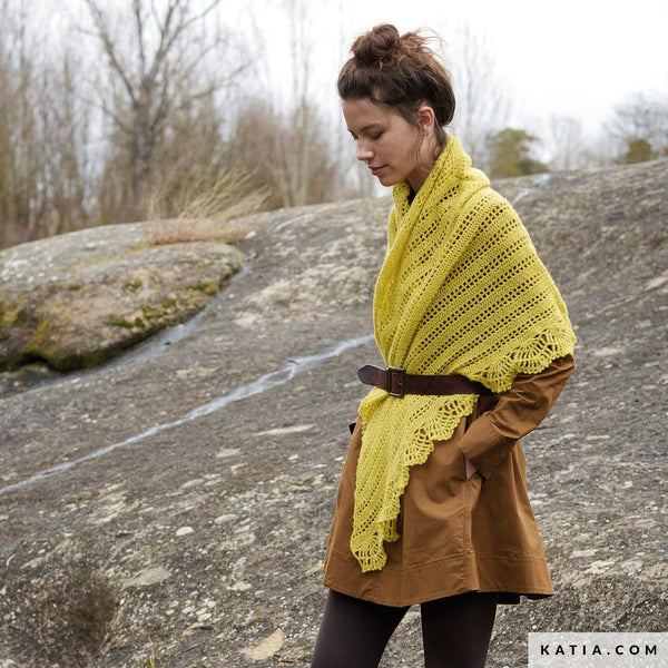 Kit de crochet - Châle ajouré en Atenea par Katia