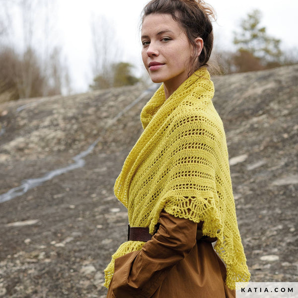 Kit de crochet - Châle ajouré en Atenea par Katia