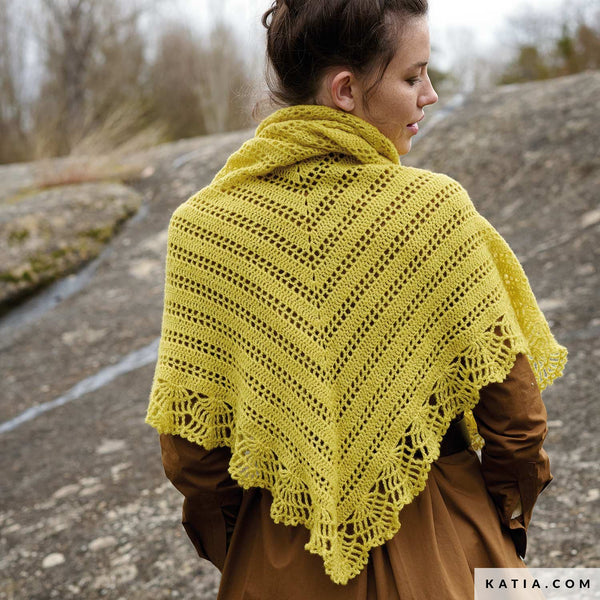 Kit de crochet - Châle ajouré en Atenea par Katia