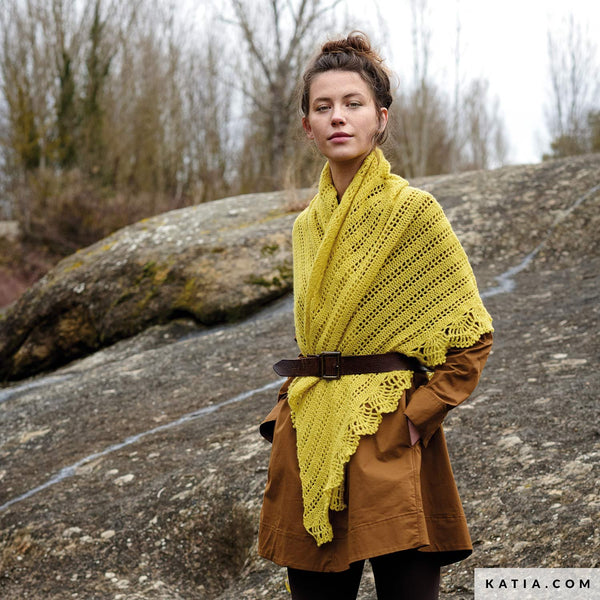 Kit de crochet - Châle ajouré en Atenea par Katia