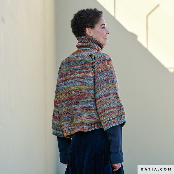  Turtleneck sweater Cotton-Merino Rainbow by Katia