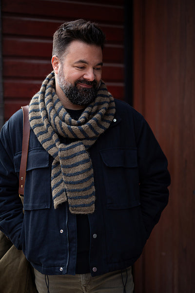 Kit de tricot - Foulard Stripetastic par Maxim Cyr