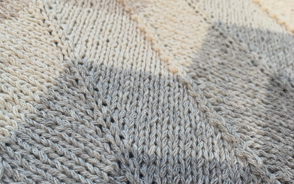 Kit de Tricot - Couverture chevrons par Espace tricot en coton et alpaga