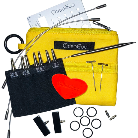 Kit d'aiguilles interchangeable TWIST™ Yellow Shorties par ChiaoGoo