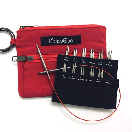 Kit d'aiguilles interchangeables ''Twist Shorties mini Set'' - 2mm à 3.25 mm par ChiaoGoo