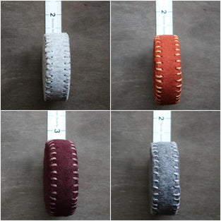 Wool covered tape measure, hand sewn by NNK Press