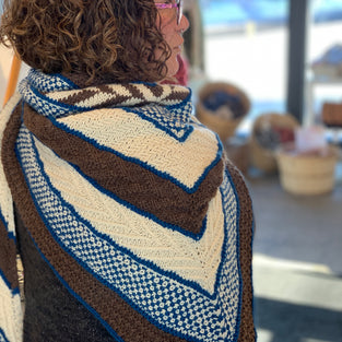 Boho Texture Triangle Shawl Yarn Kit by Annie Lupton