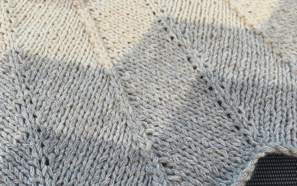 Kit de Tricot - Couverture chevrons par Espace tricot en coton et alpaga