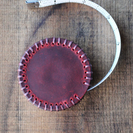 Hand-Stitched Leather Tape Measures Chestnut by NNK Press