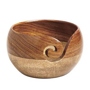 Two Tone Rosewood / Mango Yarn Bowl by Knit Picks