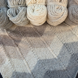 Kit de Tricot - Couverture chevrons par Espace tricot en coton et alpaga